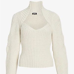 Express Ribbed Scoop Neck Long Sleeve Sweater